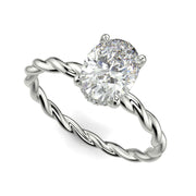 Olivia Oval Cut Rope Hidden Halo Twist Claw Set Engagement Ring Setting - Nivetta